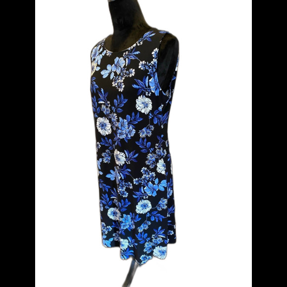 Tommy Hilfiger Summer Dress Navy Print Size 12 Sleeveless Casual Comfy - Picture 1 of 11